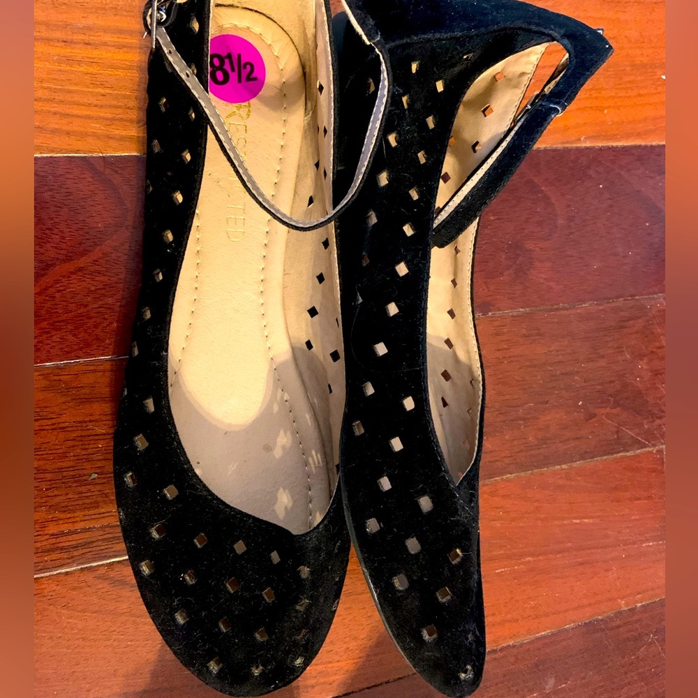 Restricted black suede flats size 8 1/2